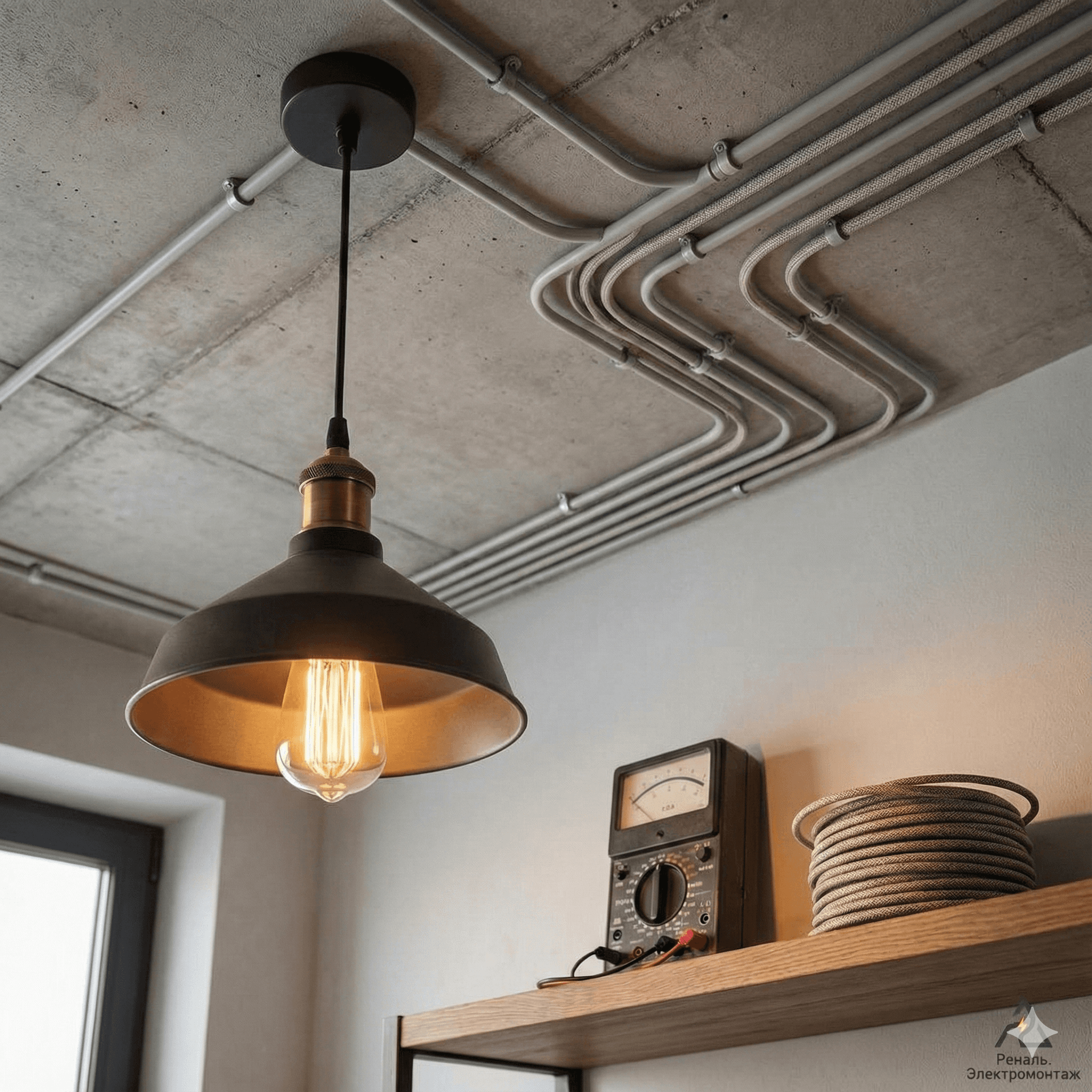 Лофт освещение и проводка